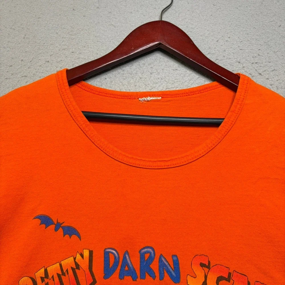 Looney Tunes T-Shirt Mens OSFA Orange Halloween Sylvester Tweety Vintage 90s 2XL